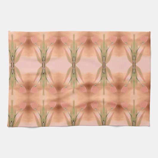 Roze handdoek met tulpen (Horizontaal)