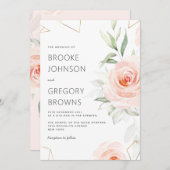  roze handdoeken van het blote Geometrische huweli Kaart (Voorkant / Achterkant)