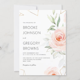  roze handdoeken van het blote Geometrische huweli Kaart