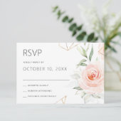  roze handdoeken van het blote Geometrische huweli RSVP Kaartje (Staand voorkant)