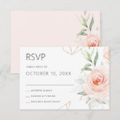  roze handdoeken van het blote Geometrische huweli RSVP Kaartje (Voorkant / Achterkant)