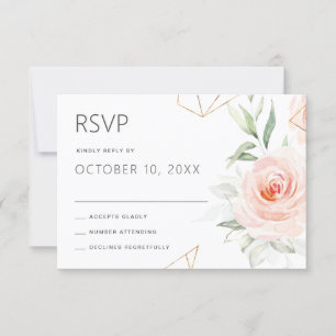 roze handdoeken van het blote Geometrische huweli RSVP Kaartje