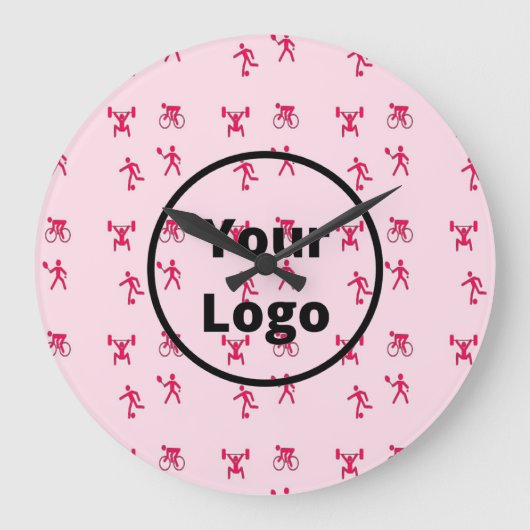 Roze handelspatroon grote klok (Voorkant)