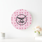 Roze handelspatroon grote klok (Huis)