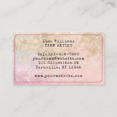 Roze Handgemaakt met Liefde Gehaakte Garen Ballen  Visitekaartje (Achterkant)