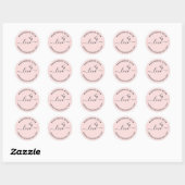Roze handgemaakt met liefde ronde sticker (Vel)