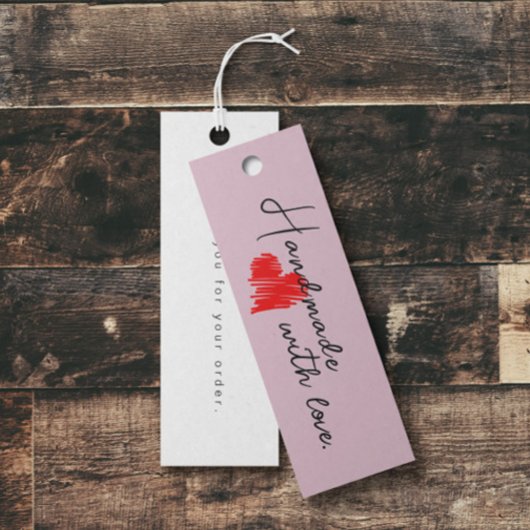 Roze handgemaakt met Love Hang Label Kaarten Mini Visitekaartjes