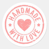 Roze handgemaakt met Love Sticker (Voorkant)
