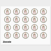 Roze handgemaakte balletslippers ronde sticker (Vel)