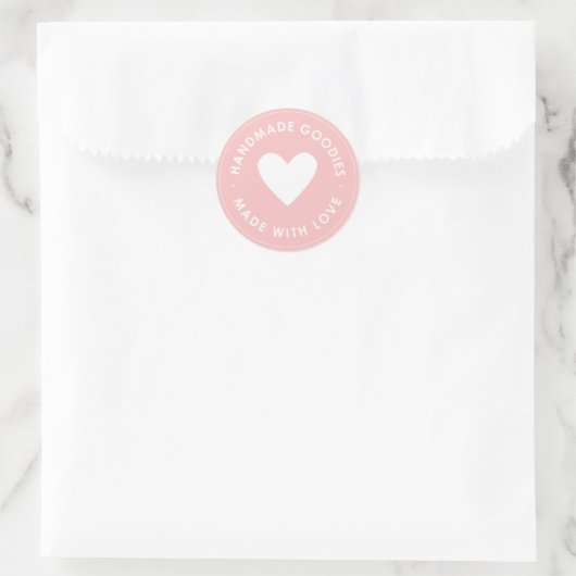 Roze Handgemaakte Goodies Sticker (Tas)