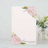 Roze handgemaakte Waterverf pony's Briefpapier (Staand voorkant)