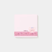 Roze handgeschilderd Beer met lint Post-it® Notes (Voorkant)