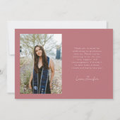 Roze Handgeschreven Bedankt Multi Foto Aankondiging (Achterkant)