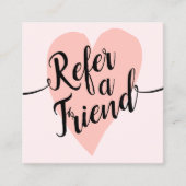 Roze handgeschreven handgeschreven scriptkalligraf aanbevelingskaartje (Voorkant)