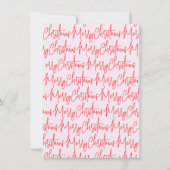 Roze handgeschreven kerstfeest uitnodiging (Achterkant)