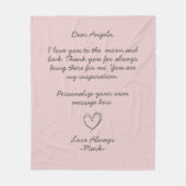 Roze handgeschreven liefdesbrief of bericht fleece deken (Voorkant)