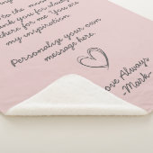 Roze handgeschreven liefdesbrief of bericht sherpa deken (3/4)