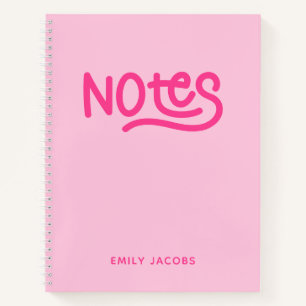 Roze handgeschreven notities typografie notitieboek