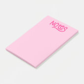 Roze handgeschreven notities typografie post-it® notes (Schuin)