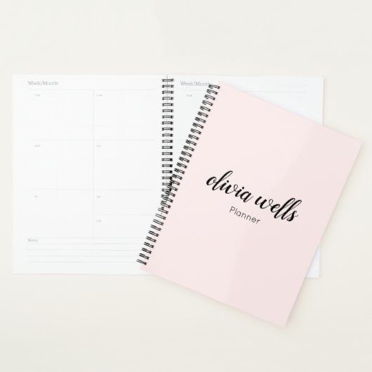 Roze handgeschreven script kantelen planner (Display)