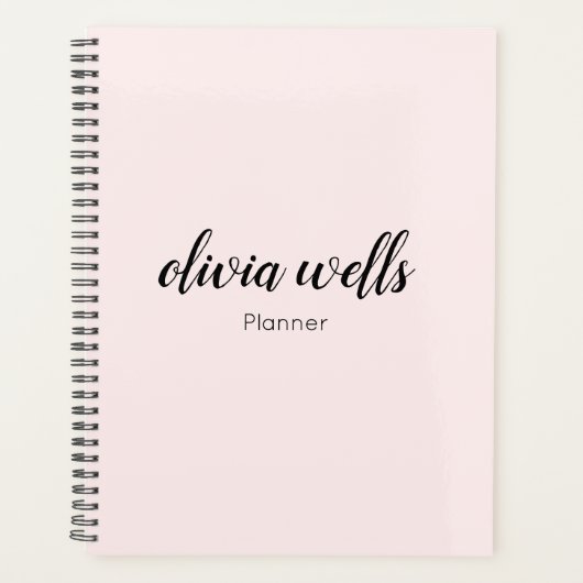 Roze handgeschreven script kantelen planner (Voorkant)
