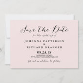 Roze handgeschreven script save the date-aankondig save the date (Achterkant)