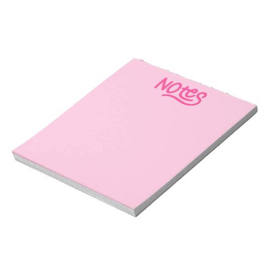 Roze Handgeschreven Typografie Notitieblok (Linkerzijde)