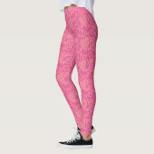  roze handgetekend hartpatroon leggings (Links)