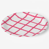 Roze handgetekend raster papieren bordje (Gekanteld)