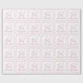 Roze handgetekende après bébé-Baby shower Cadeaupapier (Vlak)