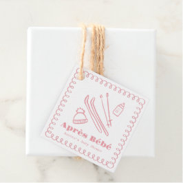 Roze handgetekende après bébé meisje Baby shower Bedankjes Labels