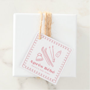 Roze handgetekende après bébé meisje Baby shower Bedankjes Labels