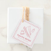 Roze handgetekende après bébé meisje Baby shower Bedankjes Labels (In situ)