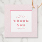 Roze handgetekende après bébé meisje Baby shower Bedankjes Labels (Achterkant)