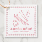 Roze handgetekende après bébé meisje Baby shower Bedankjes Labels (Voorkant)