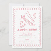 Roze handgetekende après bébé meisje Baby shower Kaart (Voorkant)