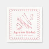 Roze handgetekende après bébé meisje Baby shower Servet (Voorkant)