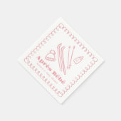 Roze handgetekende après bébé meisje Baby shower Servet (Hoek)