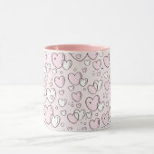  roze handgetekende bubbelsteentjes Valentijn Mok (Midden)