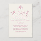 Roze handgetekende Coquette Trendy Romantische bru Informatiekaartje (Voorkant)