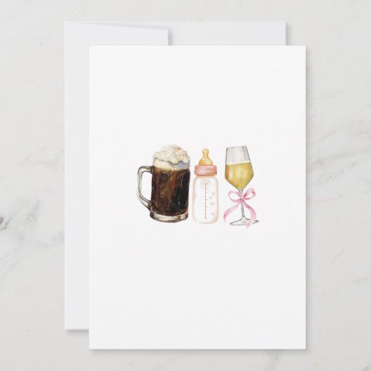 Roze handgetekende eigenzinnige Baby shower Kaart (Achterkant)