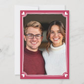Roze handgetekende krabbel doodle grillige foto sa save the date (Achterkant)