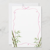 Roze handgetekende meisje panda met boog verjaarda kaart (Achterkant)