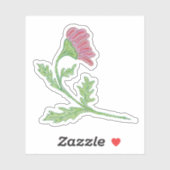  roze handgetekende Posey Sticker (Vel)