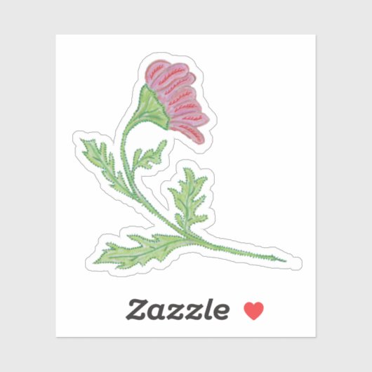  roze handgetekende Posey Sticker (Vel)