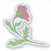  roze handgetekende Posey Sticker (Voorkant)