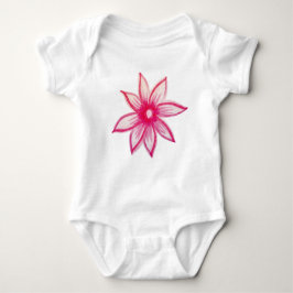 Roze handgetekende Spring Flower Romper