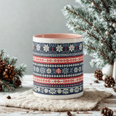 Roze Handle Lelijke Kersttrui Sneeuwvlok Mok