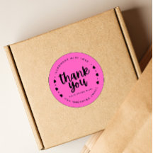 ROZE HANDMADE MET LIEFDE DANK JE WEL STICKERS