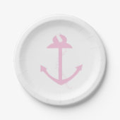 Roze handmatige anchor papieren bordje (Voorkant)